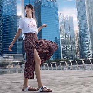 Zara floral print skirt with vents